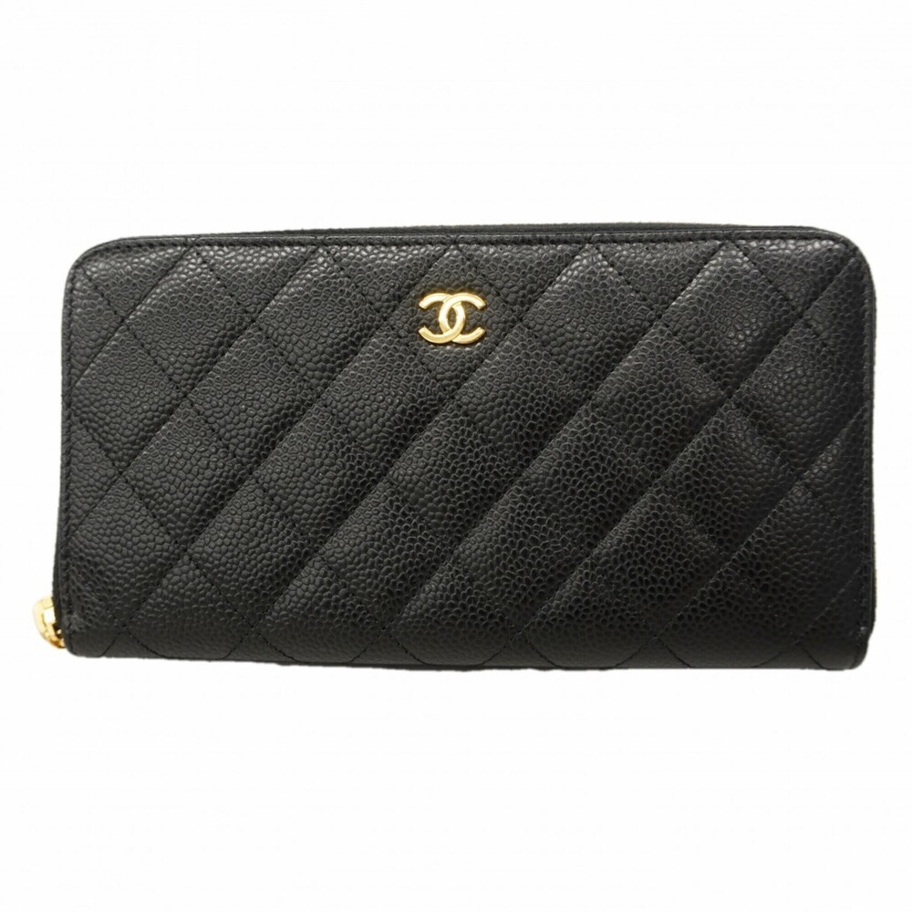 CHANEL Black Caviar Leather Wallet